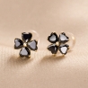 Cercei argint 4Luck black zirconia