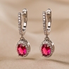 Cercei argint Sapphire Pink zirconia