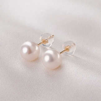 14 K Gold Earrings M Essential pearls AAA