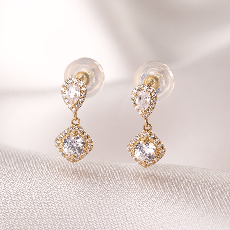 14 K Gold Earrings Goutte de Rosée