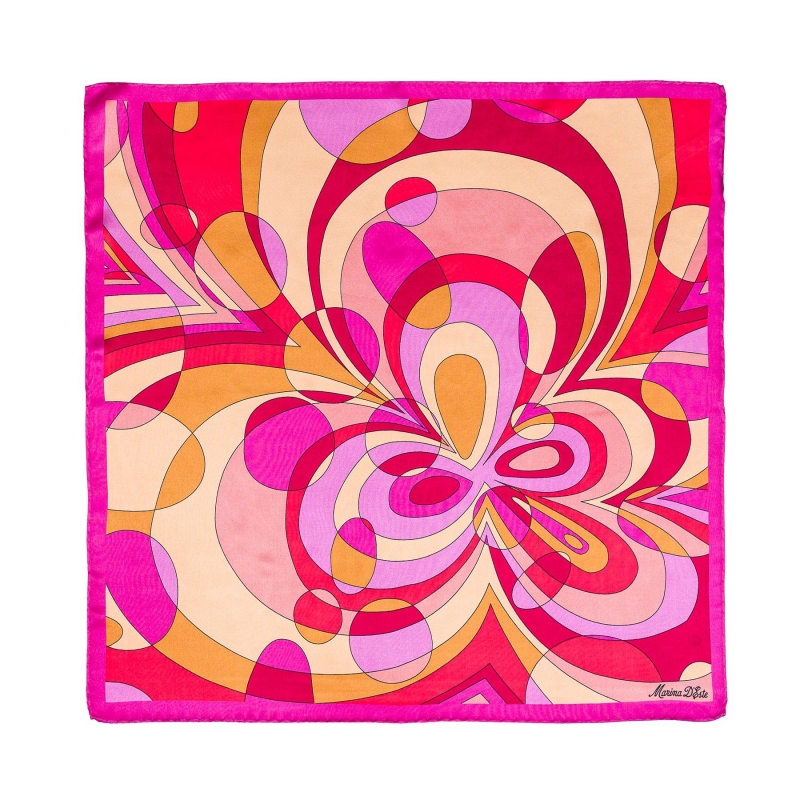 Silk scarf S Mirror Ilusion pop fucsia