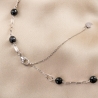 Choker argint cu agate negre, lantisor culisant