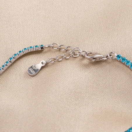 Sterling Silver Bracelet Tennis Baby Blue zirconia