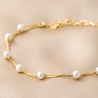 Bratara argint Delicate 10 Pearls gold