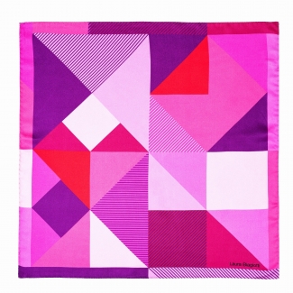 Esarfa matase S twill Geometry of Pink Colors