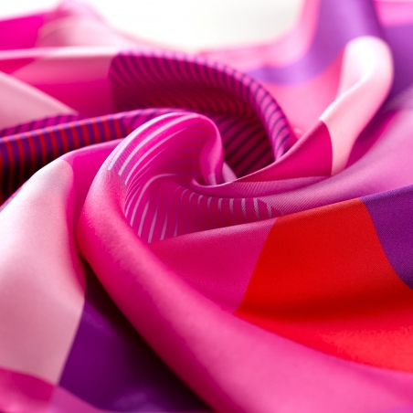 Silk Scarf S Geometry of Pink Colors