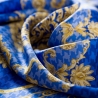 Silk Scarf Baroque Pied Au Poule Bleu Saphir