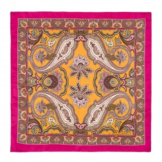 Esarfa matase S twill Stylish Paisley Cerise Pink