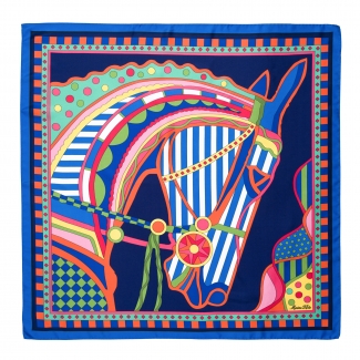 Silk Scarf twill Iconic Fortune blue