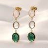 14K Gold Earrings Evergreen Love Tourmaline, Prasiolite, Jade