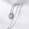 14K White Gold Necklace Classy Topaz