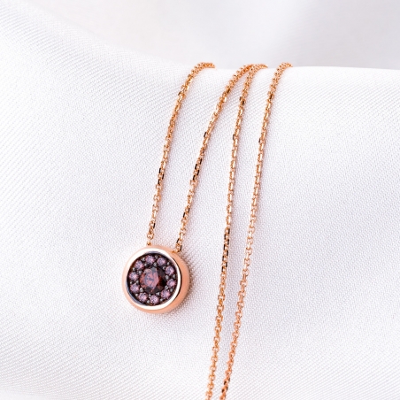 14K Pink Gold Necklace New Love zirconia