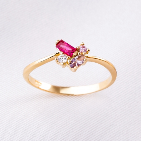 14K Gold Ring Blooming Spring zirconia