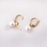 14K Gold Earrings Midday Elegance White Pearl