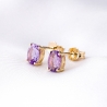 14K Gold Earrings Classy Amethyst