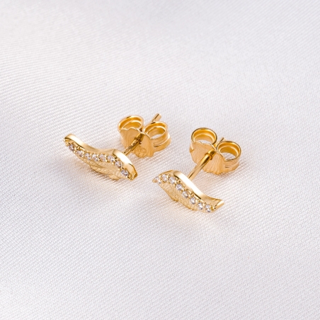 Cercei aur 14K Angel Wing zirconia