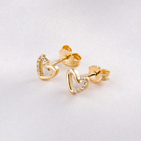 14K Gold Earrings Cherish to Love zirconia