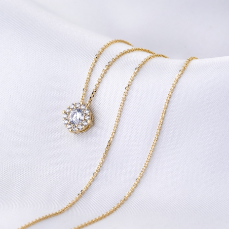 14K Gold Necklace I Feel Sunny zirconia