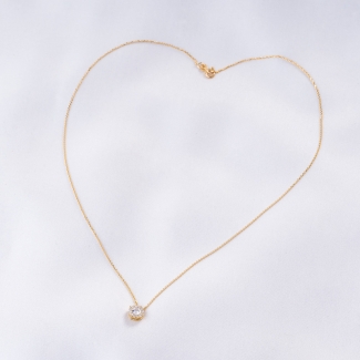 14K Gold Necklace I Feel Sunny zirconia