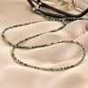 2in1 Glass Chain and Sterling Silver Necklace african turquoise 60 cm