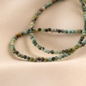 2in1 Glass Chain and Sterling Silver Necklace african turquoise 60 cm