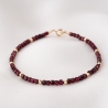 Garnet bracelet 10 with charms 14K gold