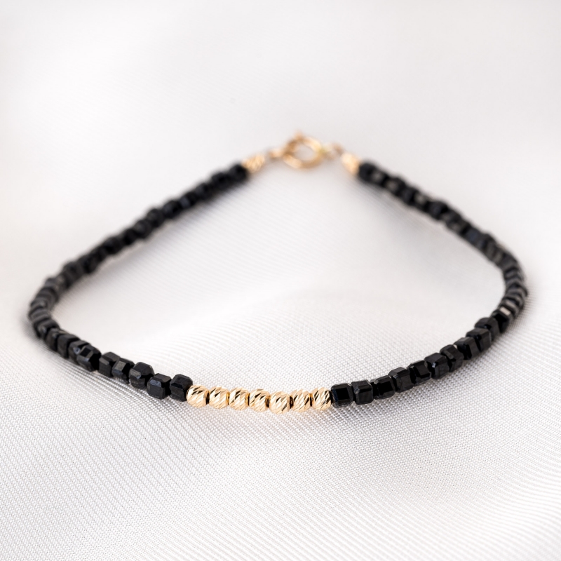 Spinel Bracelet with 14K gold charms