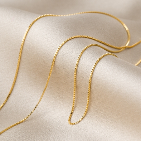 Adjustable 14K Gold Plated Silver Chain Veneziana 45 cm