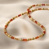 Gold Silver Necklace In love with carnelian and orange garnet