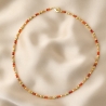 Gold Silver Necklace In love with carnelian and orange garnet