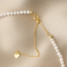 Gold Silver Choker White Pleasure pearls, adjustable chain