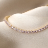 Bratara argint placat cu aur 14K Tennis Mauve zirconia 2.0