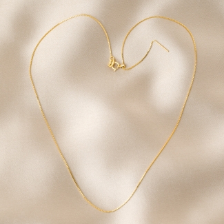 Adjustable 14K Gold Plated Silver Chain Veneziana 45 cm