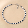 Sterling Silver Bracelet Tennis Mix White & Dark Blue zirconia 3.0