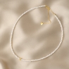 Gold Silver Choker White Pleasure pearls, adjustable chain