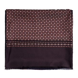 Wool and Silk scarf Uomo Turin brown