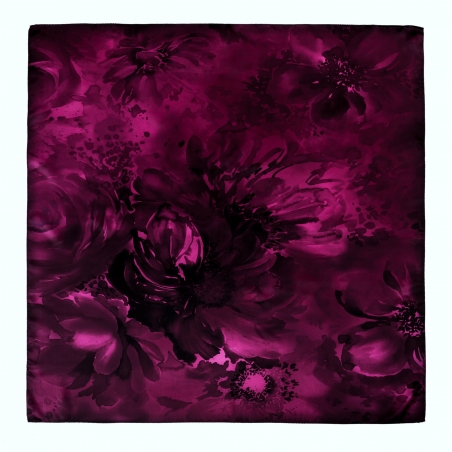 Esarfa matase Shadows Roses magenta fucsia