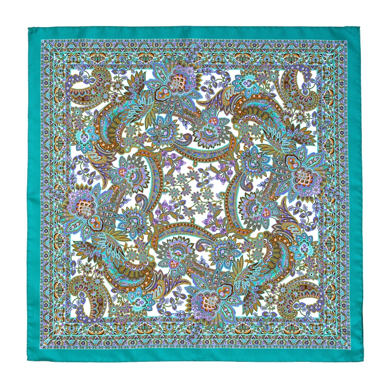 Silk Scarf S twill Chansons de Provance Teal Green