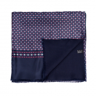 Wool and Silk scarf Uomo Turin navy