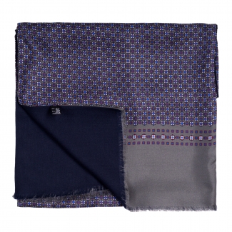 Wool and Silk scarf Uomo Turin petrol grey