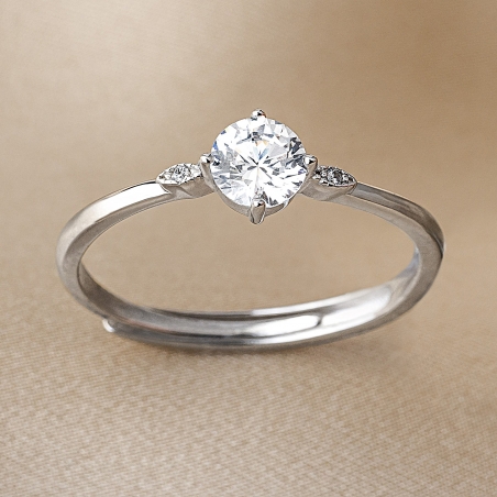 Inel argint reglabil Solitaire With All My Love zirconia