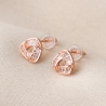 Sterling Pink Silver Earrings Love Twisted Knot zirconia