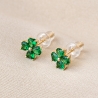 Cercei argint 4 Luck zirconia emerald gold