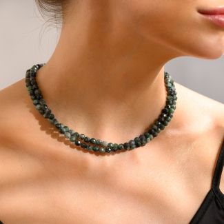 Emerald Necklace with 14K gold spheres