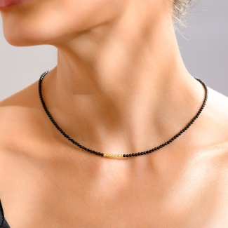 Gold Silver Choker with spinel and adjustable chain