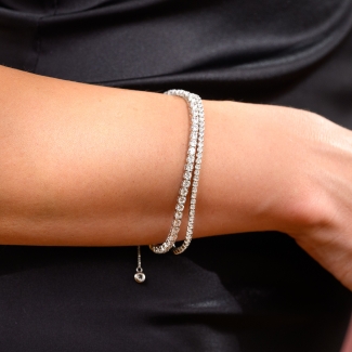 Sterling Silver Bracelet Tennis S White zirconia