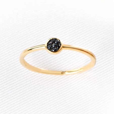 Inel aur 14K diamante negre Black Minimal My Choice