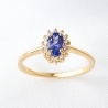 14 K Gold Ring Timeless Blue diamonds and natural tanzanite