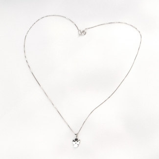 14K White Gold Necklace Diamonds The Good Angel