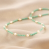 Cool Touch Miyuki Necklace turcoise with pearls